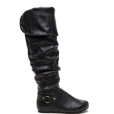 Incaltaminte Femei CheapChic Cuff Love Slouchy Faux Leather Boots Black