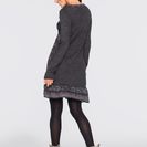 Rochie tricotată cu inserţii multicolore 