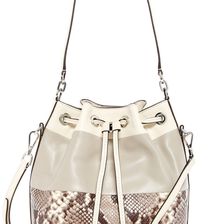 Michael Kors Dottie Large Leather Bucket Bag NATURAL