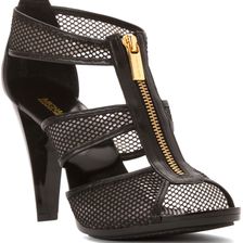 Michael Kors Berkley T Strap Black Mesh/Nappa