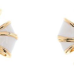 Ted Baker Rosette Enamel Stud Earrings WHITE