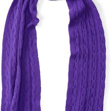 Ralph Lauren Cable-Knit Cashmere Scarf Montauk Purple