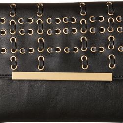French Connection Karen w/ Whipstitch and Eyelets Clutch Black