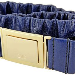 Dolce & Gabbana Dolce Gabbana Navy Blue Leather Belt DC1133 N/A