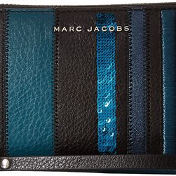 Marc Jacobs Wingman Stripes Zip Phone Wristlet Teal Multi