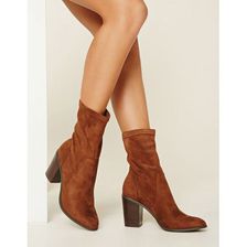 Incaltaminte Femei Forever21 Faux Suede Ankle Booties Brown
