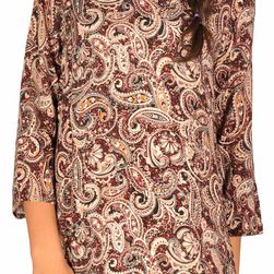 Rochie tunica casual grena cu imprimeu paisley 8865