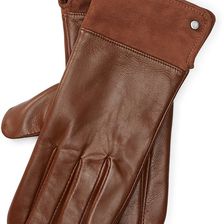 Ralph Lauren Suede-Cuff Leather Gloves Vintage Vachetta