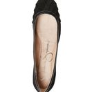 Incaltaminte Femei Jessica Simpson Black Merlie Pleated Square Toe Flats Blacksuede