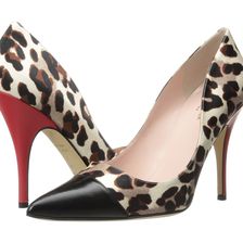 Kate Spade New York Lacy White/Black Leopard Print Satin