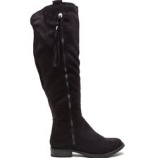 Incaltaminte Femei CheapChic Time For Tassels Faux Suede Boots Black
