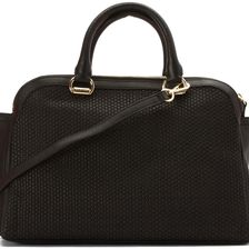 Cole Haan Leesa Weave Double Zip Satchel Black