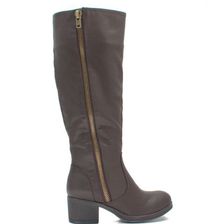 Incaltaminte Femei CheapChic Zip Right Up Faux Leather Boots Brown