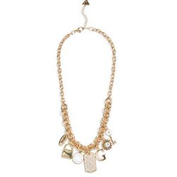 Bijuterii Femei GUESS Gold-Tone Logo Enamel Charm Necklace gold