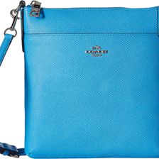 COACH Embossed Textured Leather North/South Swingpack SV/Azure
