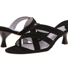 Johnston & Murphy Katy Thong Black Shimmer Suede