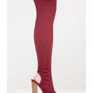 Incaltaminte Femei CheapChic Model Life Over-the-knee Peep-toe Boots Wine