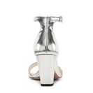 Incaltaminte Femei Prada Metallic Leather Ankle Strap Sandal Silver