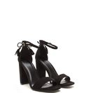 Incaltaminte Femei CheapChic Put A Bow On It Faux Suede Chunky Heels Black