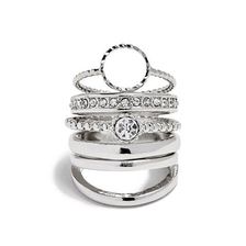 Bijuterii Femei GUESS Silver-Tone Dainty Ring Set silver