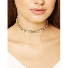 Bijuterii Femei Forever21 Floral Rhinestone Choker Goldmulti