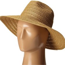 Vince Camuto Lurex Shine Braided Wide Brim Hat Brown