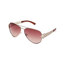 Accesorii Femei GUESS Chain-Link Aviator Sunglasses gold