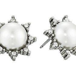 Bijuterii Femei Oscar de la Renta Pearl Filigree Stud P Earrings Silver