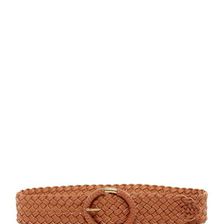 Accesorii Femei Steve Madden Leather Wide Braided Semi Wrap Belt COGNAC