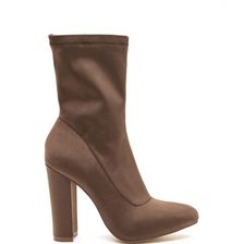 Incaltaminte Femei CheapChic Smooth Talker Pointy Chunky Booties Taupe