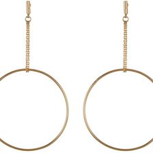 14th & Union Chain Drop Hoop Earrings GOLD