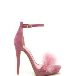 Incaltaminte Femei CheapChic Feathered Future Velvety Platform Heels Mauve