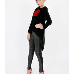 Bluza femei, neagra, model asimetric Poppy, Amelie Suri