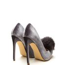 Incaltaminte Femei CheapChic You\'re Da Pom-pom Pointy Velvet Pumps Grey