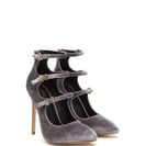 Incaltaminte Femei CheapChic Three Thinker Strappy Pointed Heels Grey