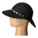 Accesorii Femei San Diego Hat Company WFH7954 Round Crown Floppy with Faux Silver and Turquoise Bead Black