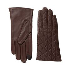Accesorii Femei Echo Design Touch Quilted Diamond Gloves Dark Brown
