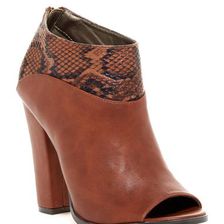 Incaltaminte Femei Michael Antonio John-Rep Open Toe Snake Embossed Bootie cognac