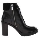 Incaltaminte Femei Michael Kors Kim Lace Up Bootie Black Distressed VachettaFaux Shearling