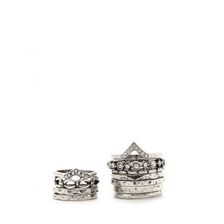 Bijuterii Femei Forever21 Rhinestone Ring Set Silverclear