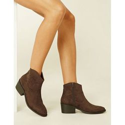Incaltaminte Femei Forever21 Faux Suede Ankle Booties Cocoa