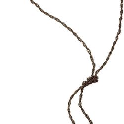 Natasha Accessories Long Tassel Knotted Necklace GUNMETAL
