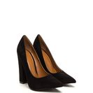 Incaltaminte Femei CheapChic Point \'n Chic Chunky Faux Suede Pumps Black