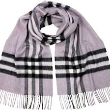 Burberry Classic Cashmere Scarf in Check - Dusty Lilac N/A