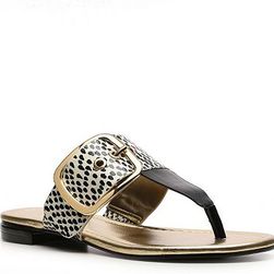 Incaltaminte Femei Marc Fisher Paso 2 Flat Sandal BlackWhite