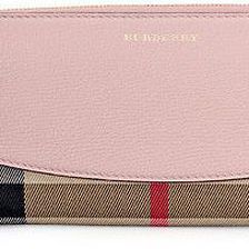 Burberry House Check Leather Zip Around Wallet - Pale Orchid N/A