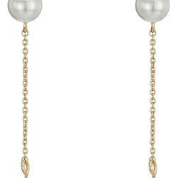 Rebecca Minkoff Two Pearl Drop Earrings Gold/Pearl