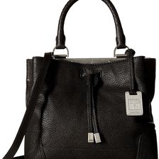 Frye Fay Small Drawstring Black Goat Leather