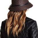 Accesorii Femei David Young Faux Leather Band Bucket Hat GREY