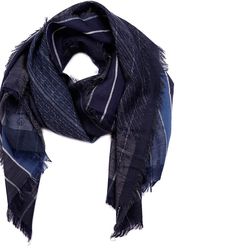 Armani Jeans Wool Scarf Straight Blue